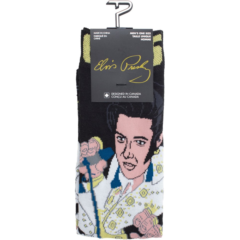 Elvis Presley - Cartoon Socken - Schwarz